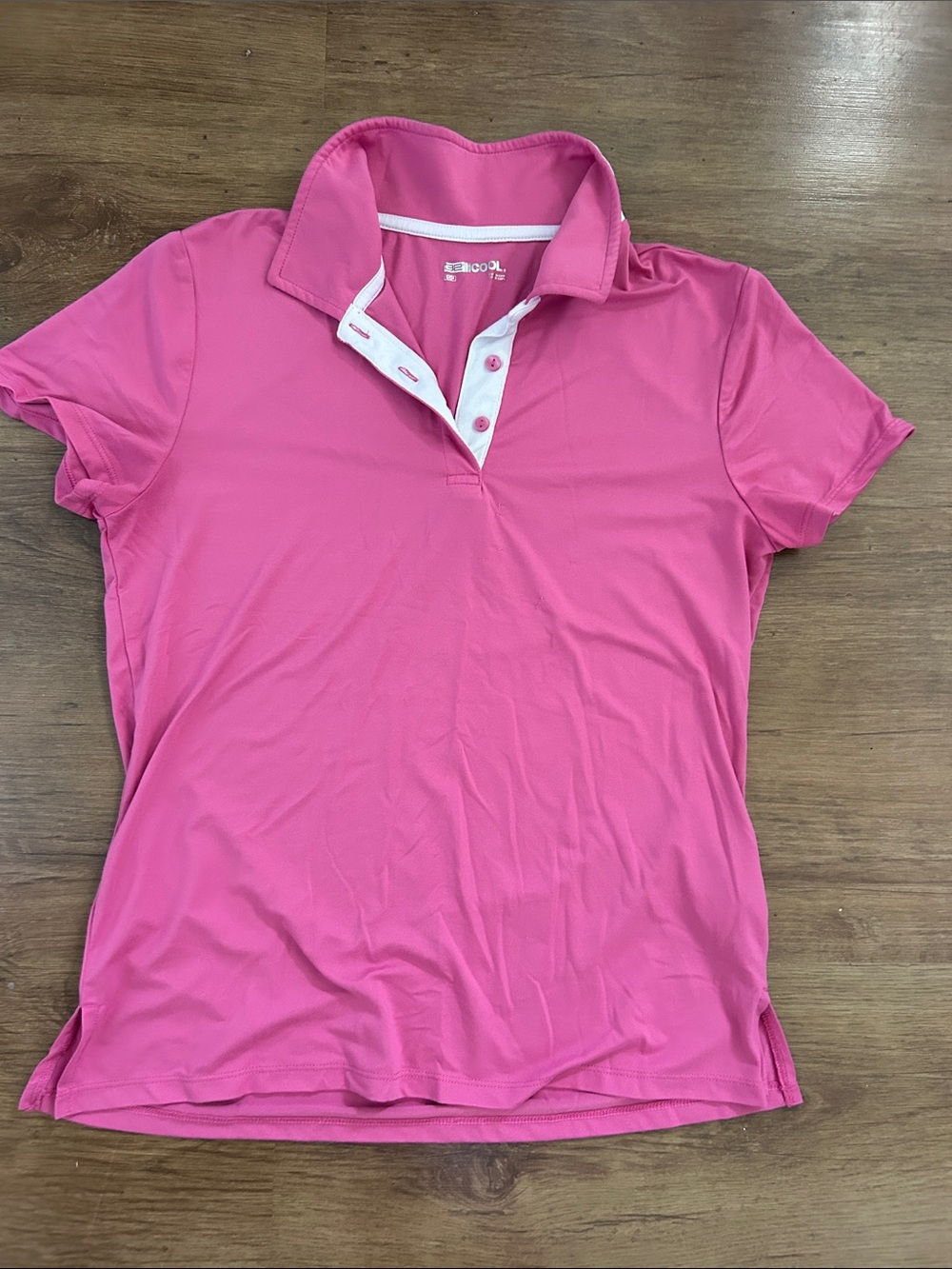 32 Degrees Hot Pink Polo with White Contrast Placket